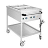 Mobil bain marie - 1,95 kW - 2x GN 1/1 - separat temperaturregulering pr. brønd - med afløbshane
