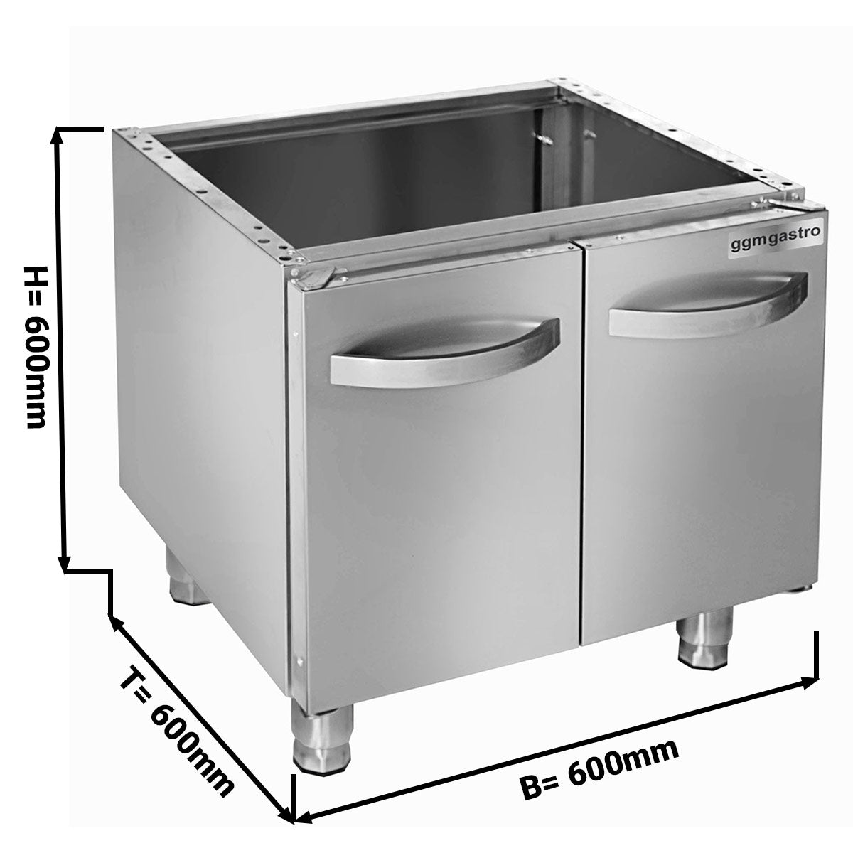 Gaskogebord - 4 Brænder - 12 kW - inkl. underskab