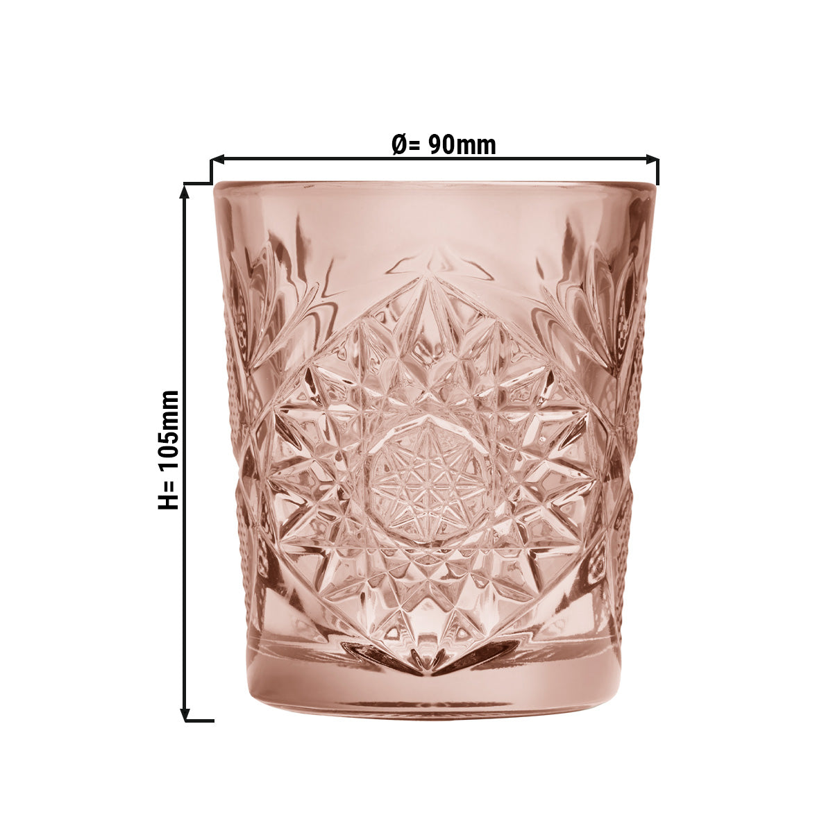 (12 stk.) All Purpose Drikkeglas - TIJUANA - 350 ml - Pink