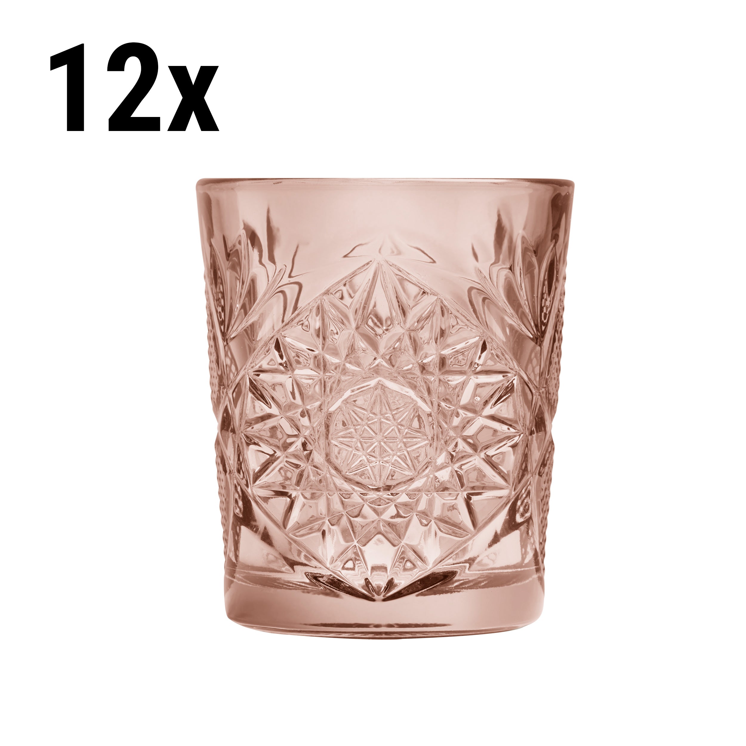 (12 stk.) All Purpose Drikkeglas - TIJUANA - 350 ml - Pink