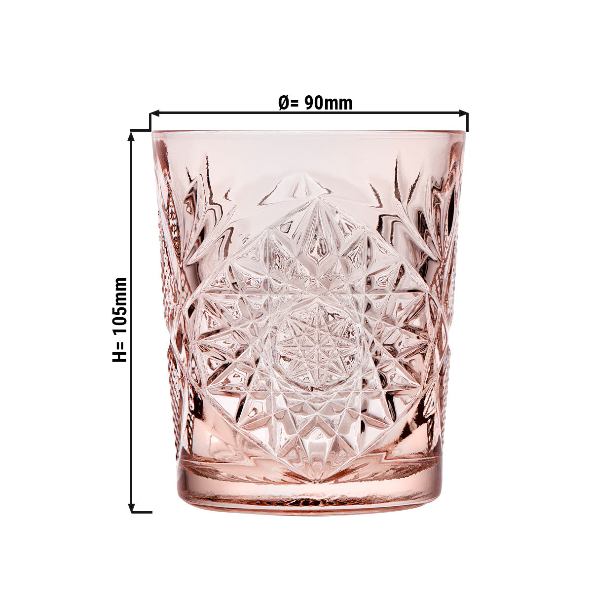 (12 stk.) All Purpose Drikkeglas - TIJUANA - 350 ml - Rose