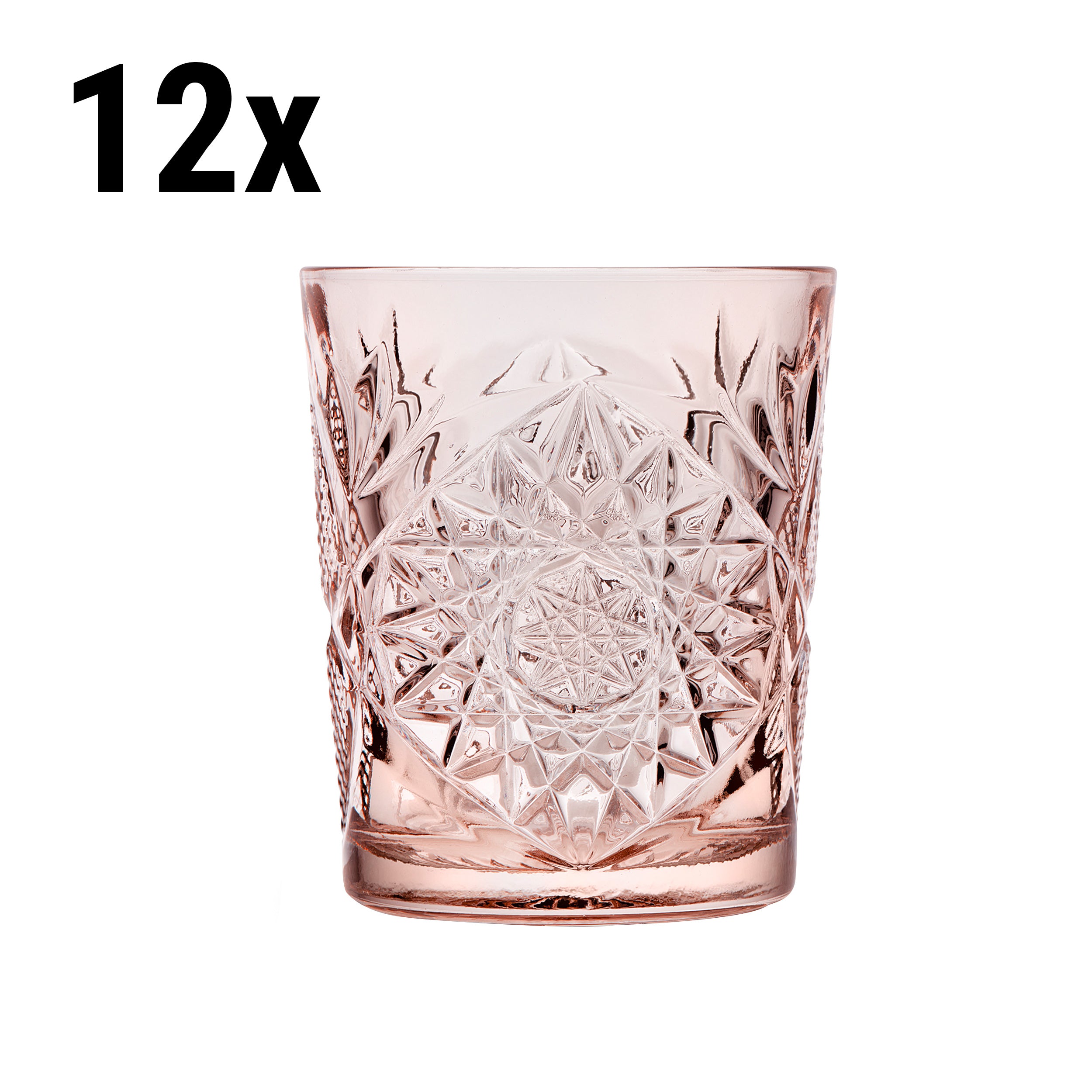 (12 stk.) All Purpose Drikkeglas - TIJUANA - 350 ml - Rose