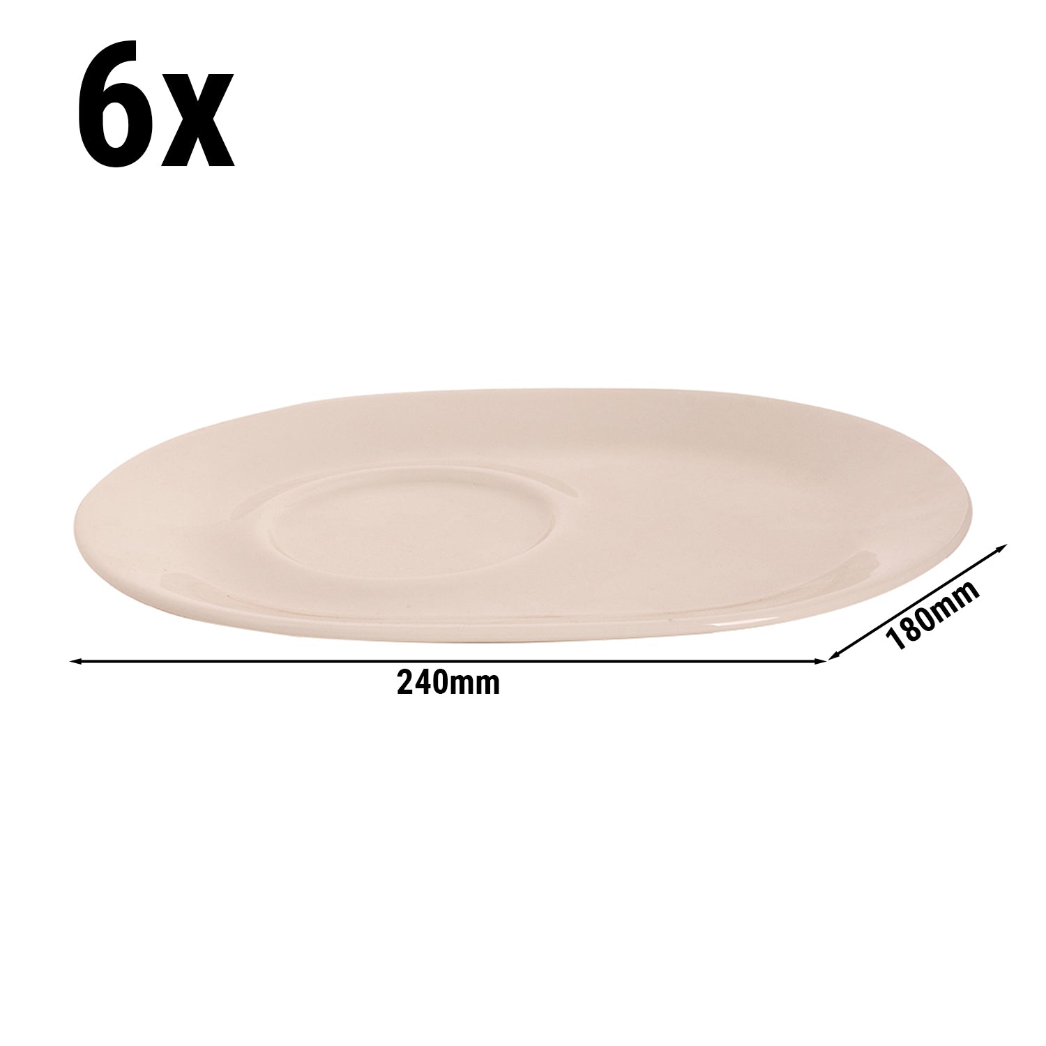 (1 Stück) LUX - Untertasse oval Maastricht - 24 x 18 cm - Elfenbein