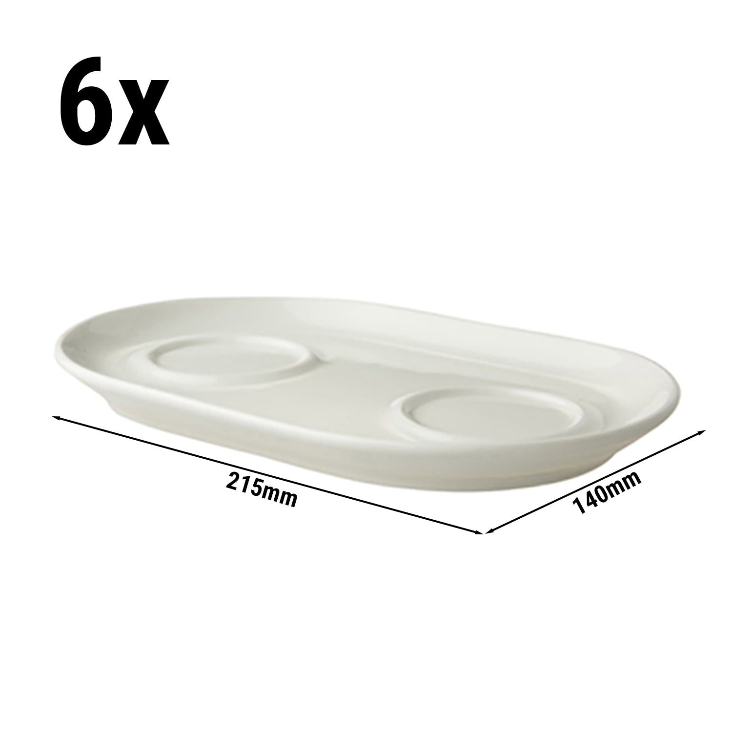 (1 Stück) LUX - Unterteller für Zuckerdose & Milchkännchen Maastricht - 21,5 x 14 cm - Elfenbein