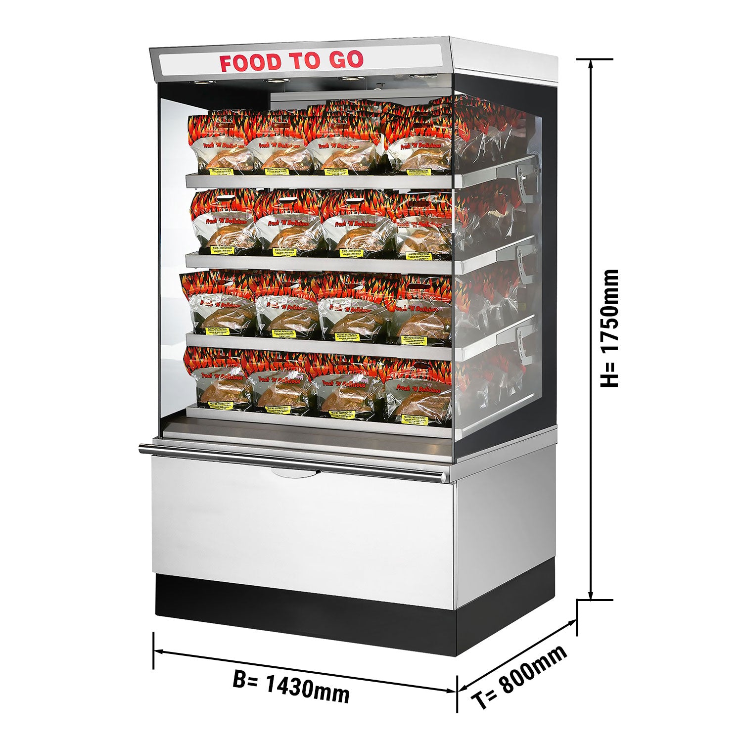 UBERT Opvarmningsdisk - 1430x800mm - 4 Opvarmede hylder