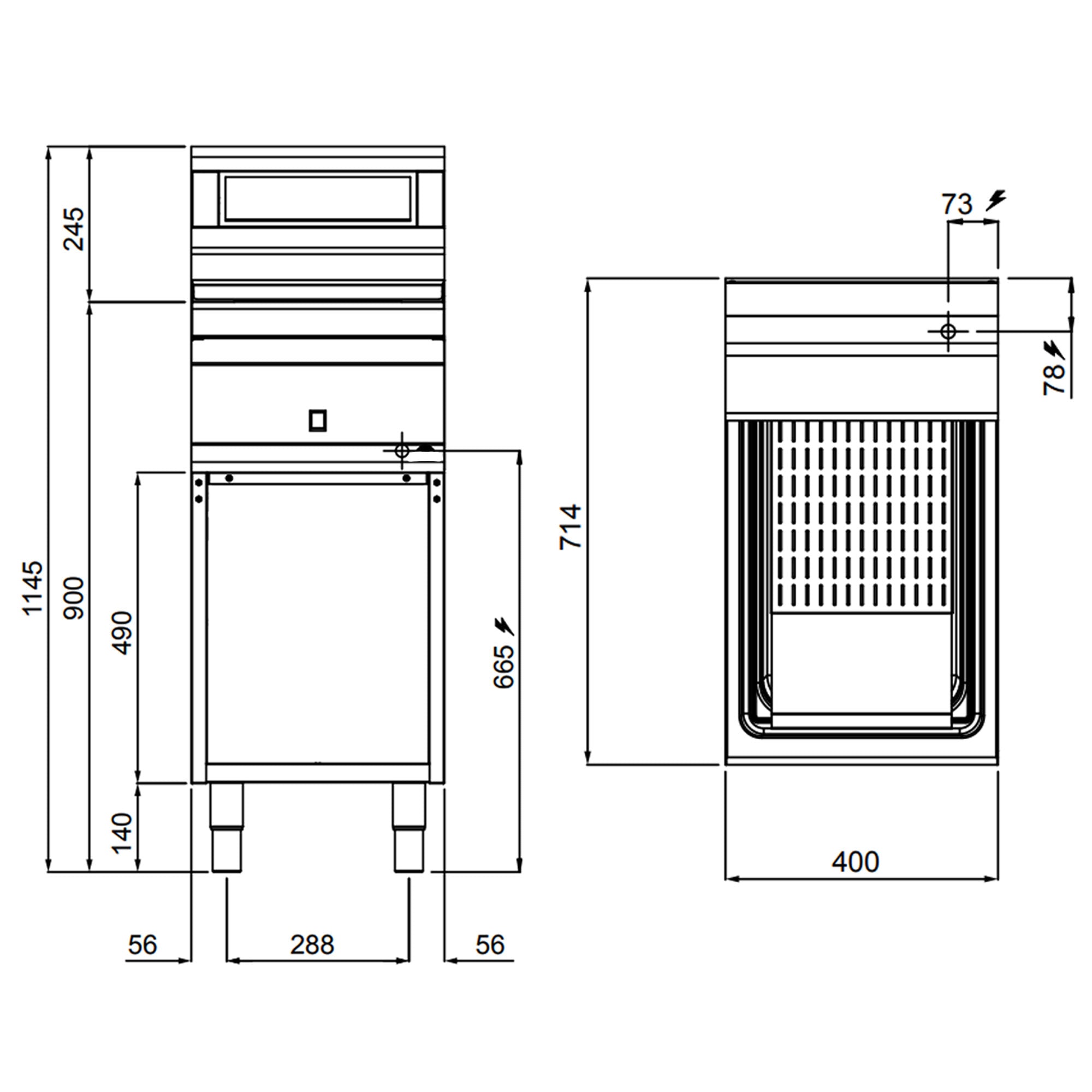 Pommes frites varmer 1xGN1/1