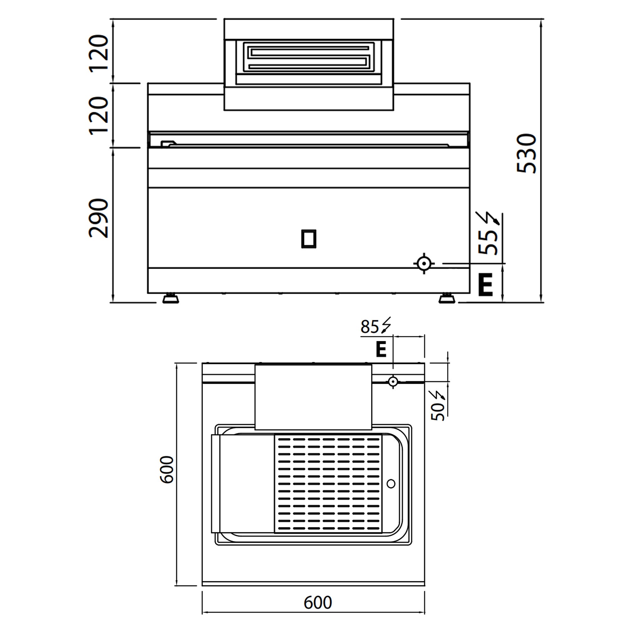 Pommes frites varmer 1xGN1/1