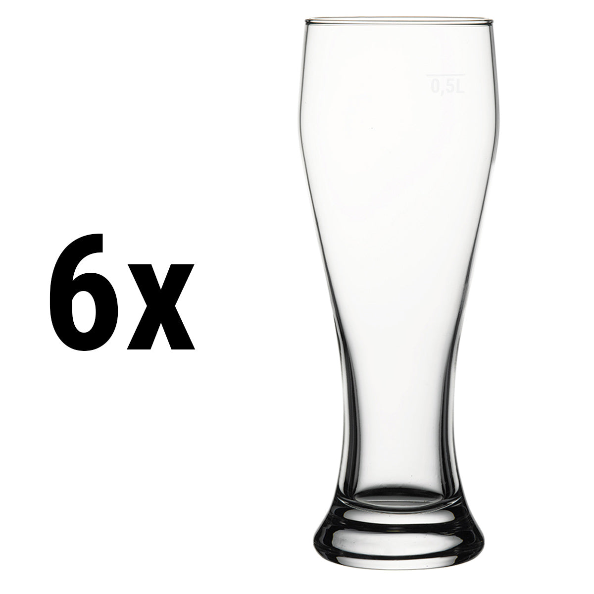 (6 stk.) Hvedeølsglas - MUNICH - 665 ml - kalibreret til 500 ml