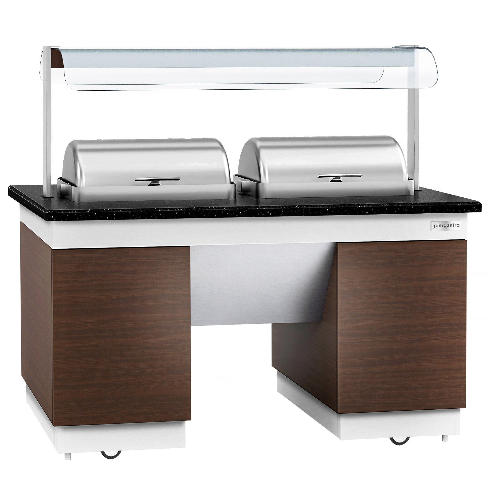 Varmebuffet - 1,6 x 1,0 m - med 2 Chafing Dish