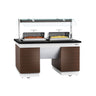 Varm buffetdisk DUBLIN - 1.600 mm - med 2 chafing dishes - på hjul - granit