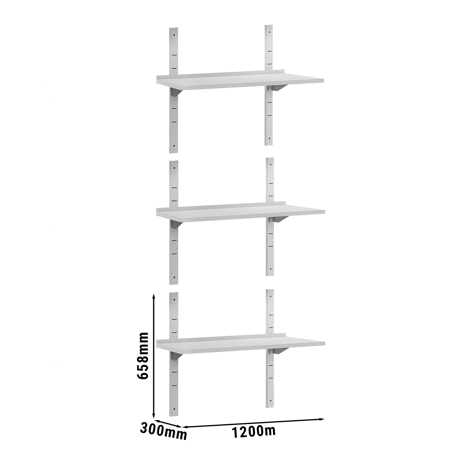 Væghylde ECO 1,2m - med 3 etager