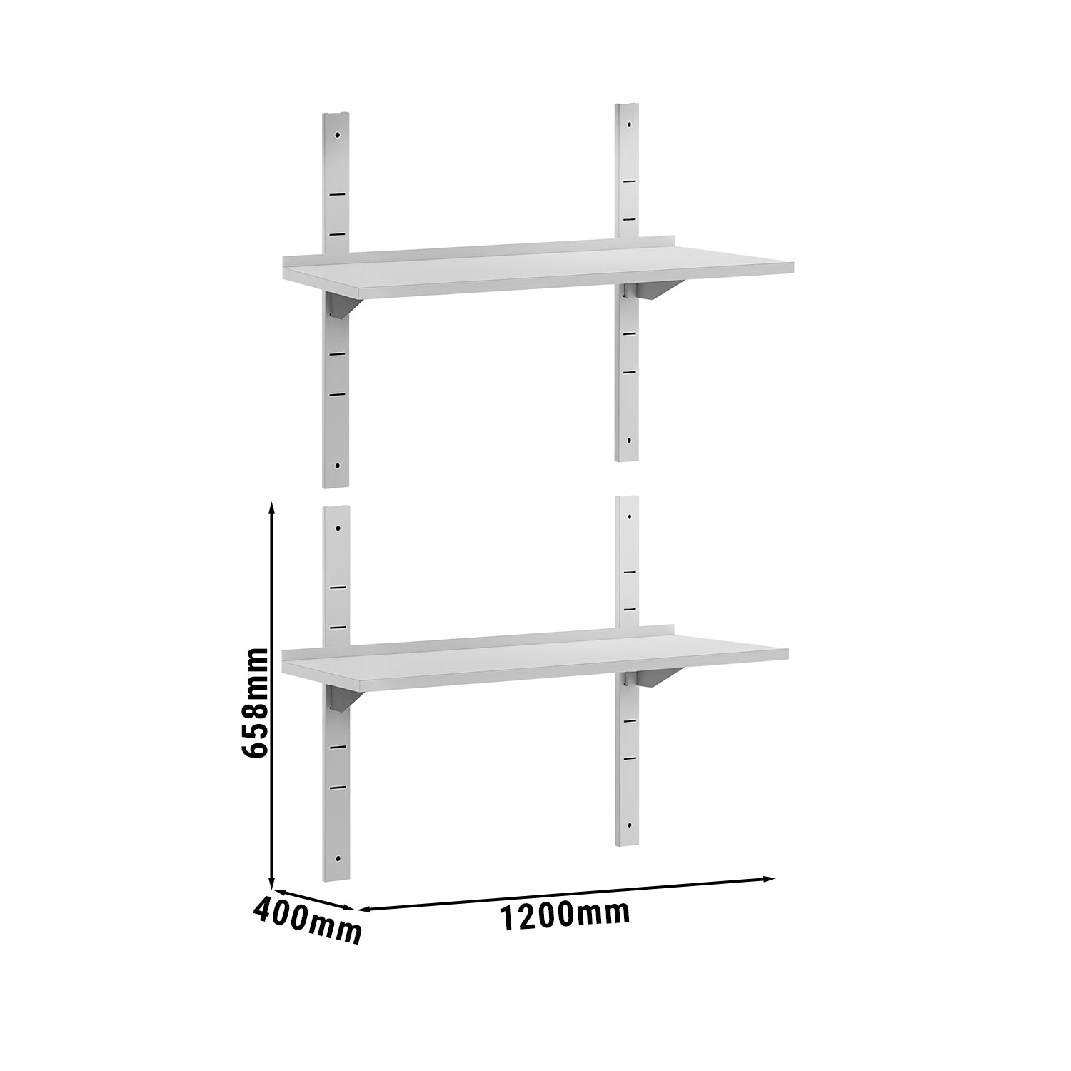 Væghylde ECO 1,2m - med 2 etager