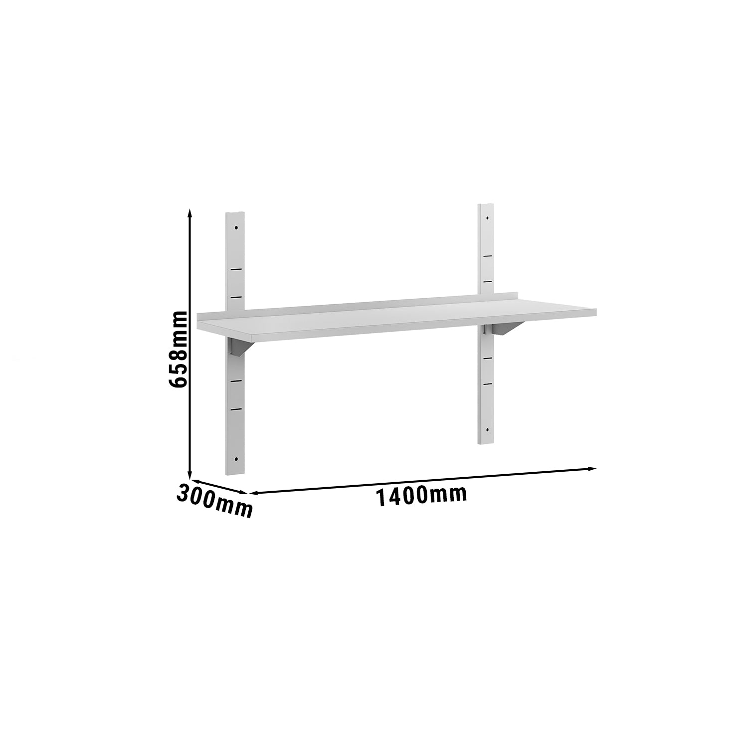 Væghylde ECO 1,4m - med 1 etage