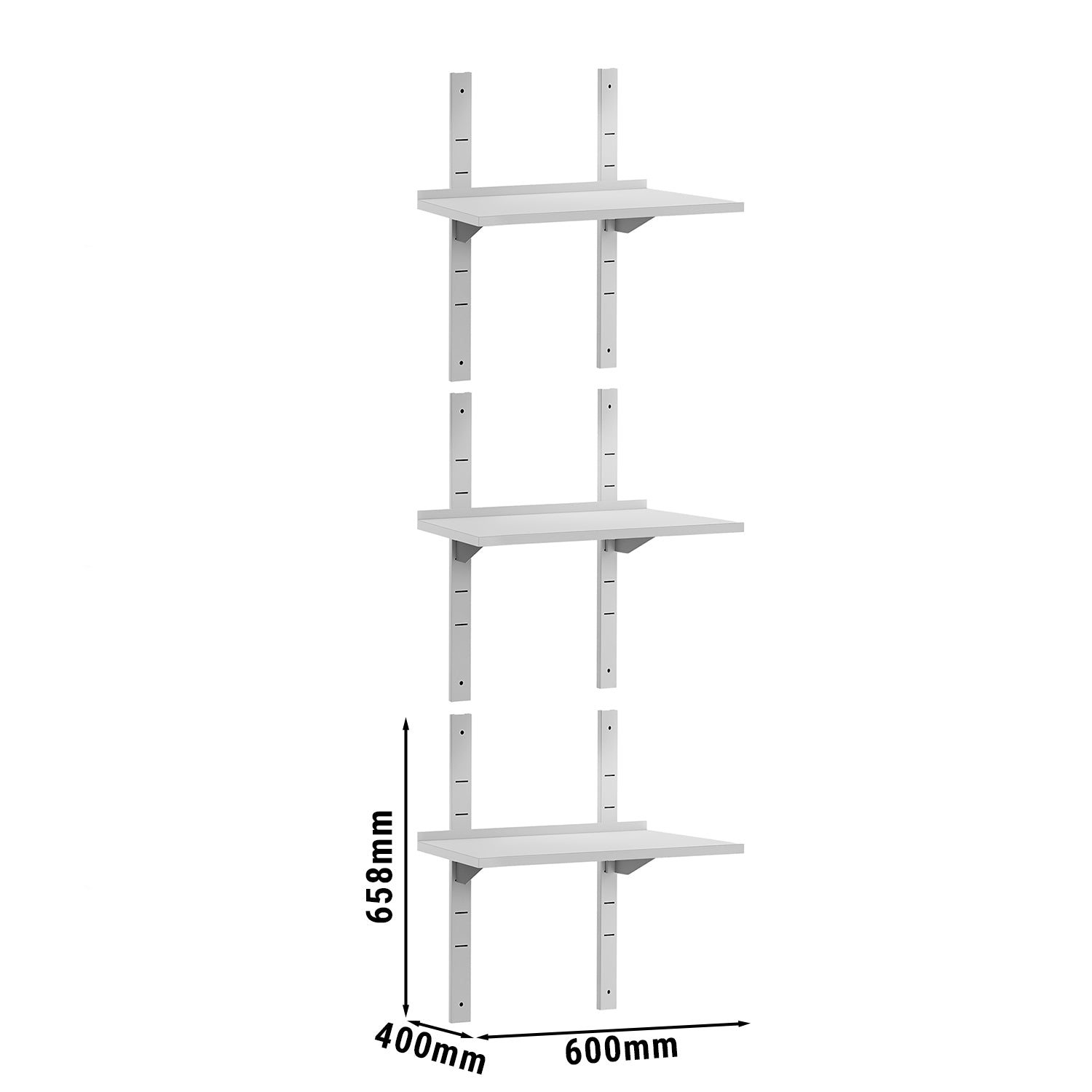 Væghylde ECO 0,6m - med 3 etager