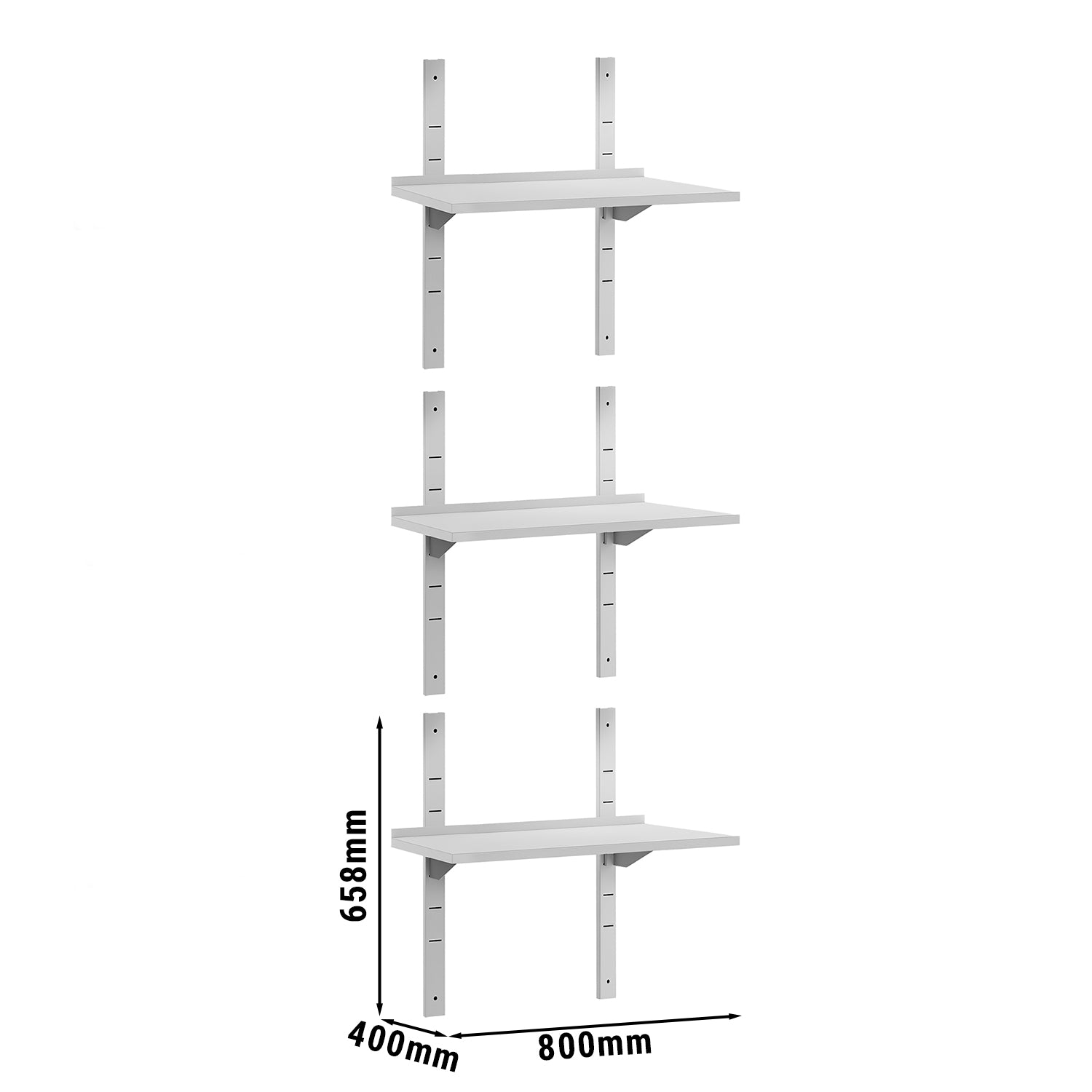 Væghylde ECO 0,8m - med 3 etager