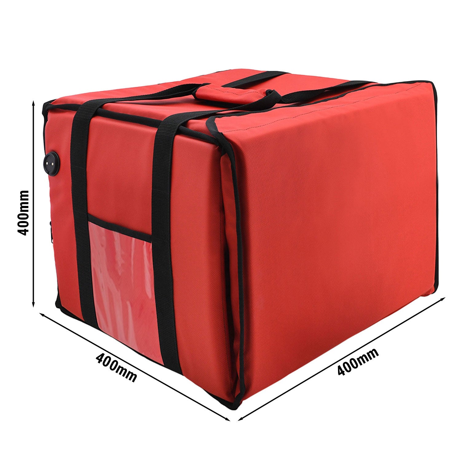 WarmBag/ Pizzabag PRO - 35 x 35 x 35 x 35 cm - elektrisk opvarmet - Rød