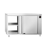 Varmevitrine PREMIUM - 1,5 kW - med skydedøre i glas - gennemstik - 1200x600x870 mm