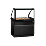 Varmemontre / varmedisk - 1250mm - til 3x GN 1/1 - sort front - arbejdsplade i sort granit