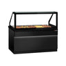 Varmemontre / varmedisk - 1800mm - til 5x GN 1/1 - sort front - arbejdsplade i sort granit