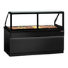 Varmemontre / varmedisk - 2100mm - til 6x GN 1/1 - sort front - arbejdsplade i sort granit