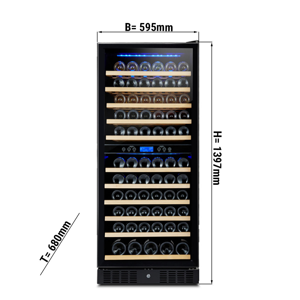 Vinkøleskab - 2 Klimazoner - 350 liter - maks. 116 Flasker