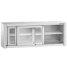 Vægskab i rustfrit stål - 2000x400 mm - med glasskydedør - 650 mm højt