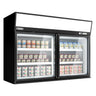 Supermarked væghængt frysereol - 1450mm - 232 liter - med 2 døre & 2 hylder - sort