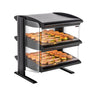 Varmevitrine - 710 mm - 1,02 kW - med 2 hylder - sort - front- og bagbetjening - LED-belysning - med luftbefugtning