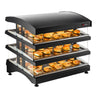 Varmevitrine - 995 mm - 1,02 kW - med 3 hylder - sort - front- og bagbetjening - LED-belysning - med luftbefugtning