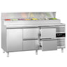 Pizzabord PREMIUM - 1795x700 mm - 1 dør og 4 skuffer - til 8x GN 1/3 GN-kantiner