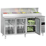 Kølebord PREMIUM - 1795x700 mm - 3 glasdøre - til 8x GN 1/3 GN-kantiner