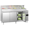 Koldjomfru / Sandwichbord PREMIUM - 1,8 x 0,7 m - med 3 døre - till 8x GN 1/3