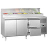 Saladette ECO - 1795x700 mm - 2 døre og 2 skuffer - til 8x GN 1/3 GN-kantiner
