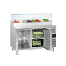 Saladette PREMIUM - 1510x800 mm - 2 glasdøre - til 8x GN 1/3 GN-kantiner