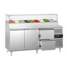Saladette PREMIUM - 1795x700 mm - 2 døre og 2 skuffer - til 9x GN 1/3 GN-kantiner