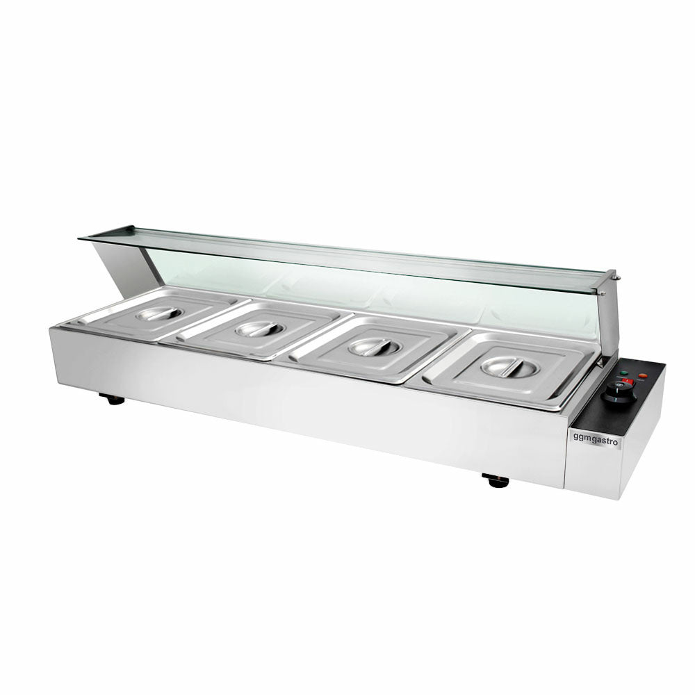 Bain marie opsats med glaslåg - elektrisk - 4 GN 1/2