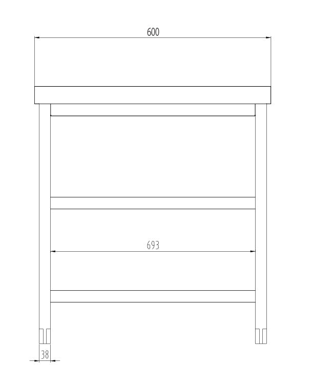 Rustfrit stål arbejdsbord PREMIUM - 1,4 m - med underhylde & mellemhylde