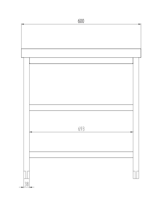 Rustfrit stål arbejdsbord PREMIUM - 1,8 m - med underhylde & mellemhylde
