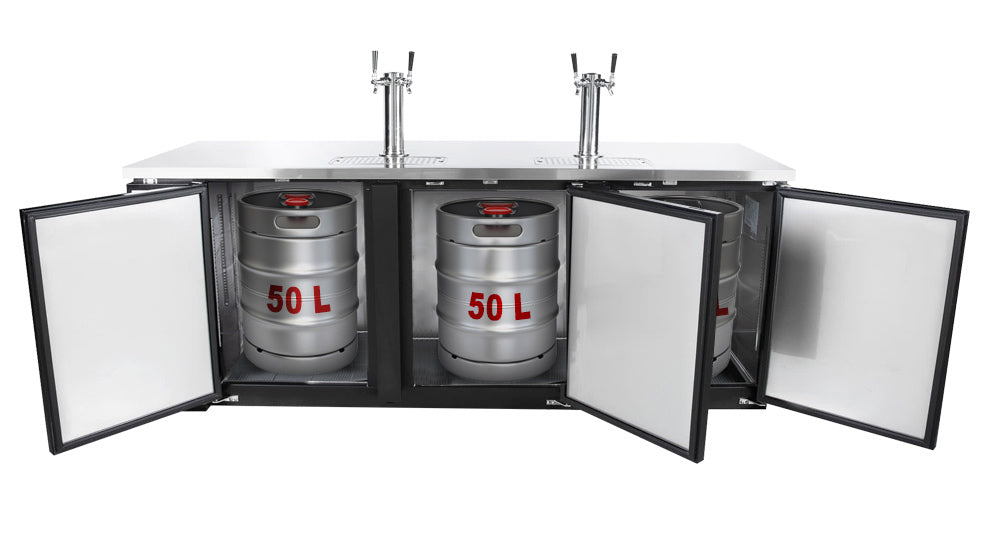 Ølkøler med tappehane - 556 liter - 3 døre