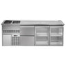 Backbar køleskab PREMIUM PLUS - 2500x700 mm - 2 glasdøre & 2 skuffer