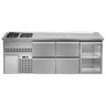 Backbar køleskab PREMIUM PLUS - 2500x700 mm - 1 glasdør & 4 skuffer