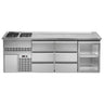 Backbar køleskab PREMIUM PLUS - 2500x700 mm - 1 glasdør & 6 skuffer