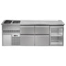 Backbar køleskab PREMIUM PLUS - 2500x700 mm - 1 glasdør & 4 skuffer
