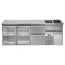 Backbar køleskab PREMIUM PLUS - 2500x700 mm - 2 glasdøre & 2 skuffer