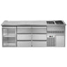 Backbar køleskab PREMIUM PLUS - 2500x700 mm - 1 glasdør & 6 skuffer