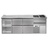 Backbar køleskab PREMIUM PLUS - 2500x700 mm - 1 glasdør & 4 skuffer