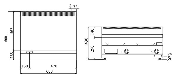 Elektrisk stegeplade - glat (9 kW)