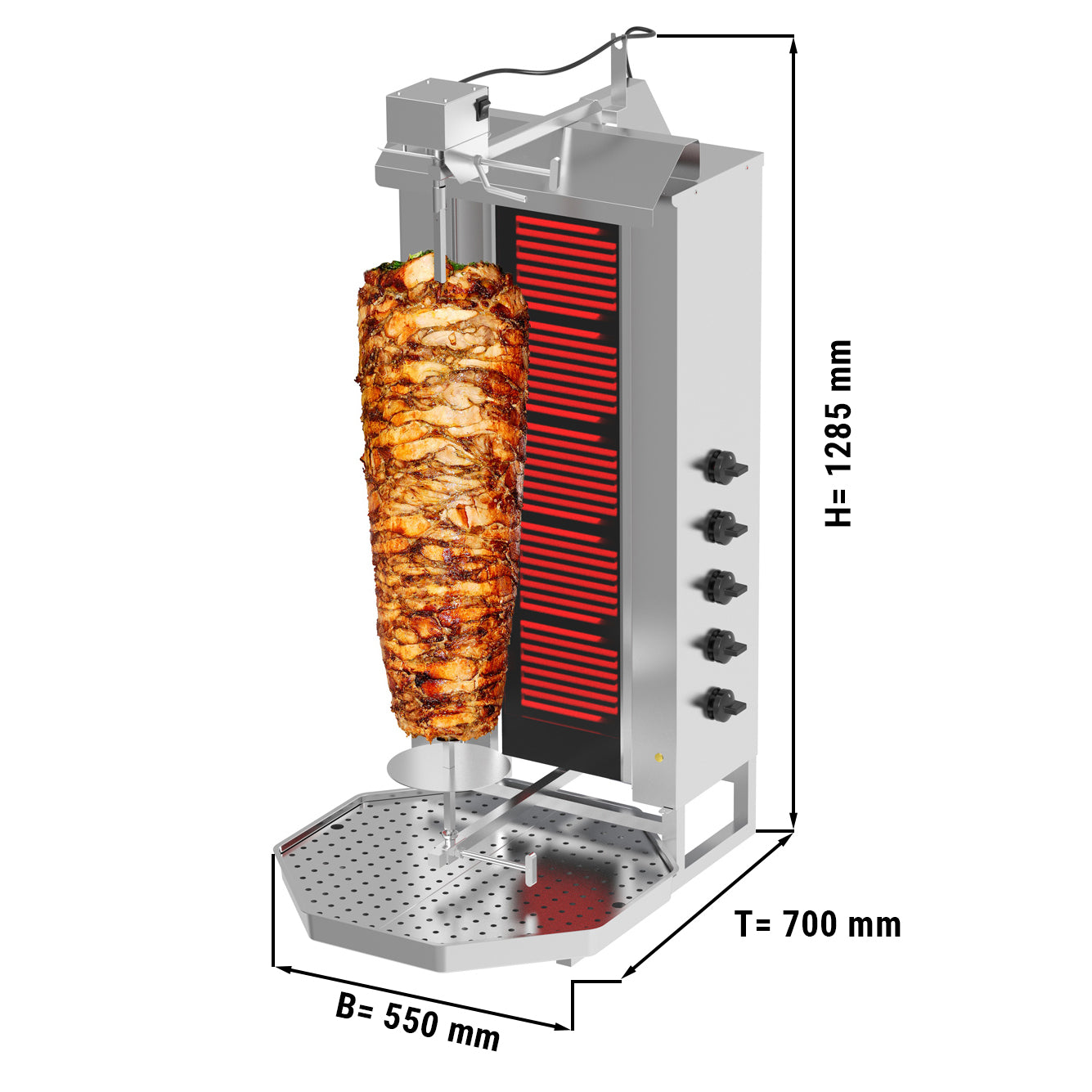 Kebabsteger 5 brænder / maksimum 80 kg