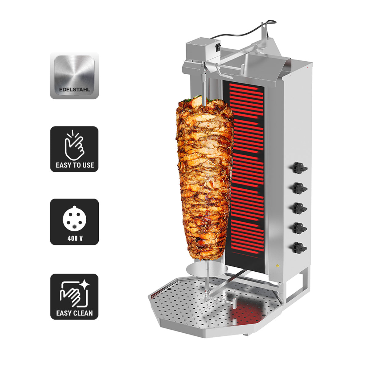 Kebabsteger 5 brænder / maksimum 80 kg