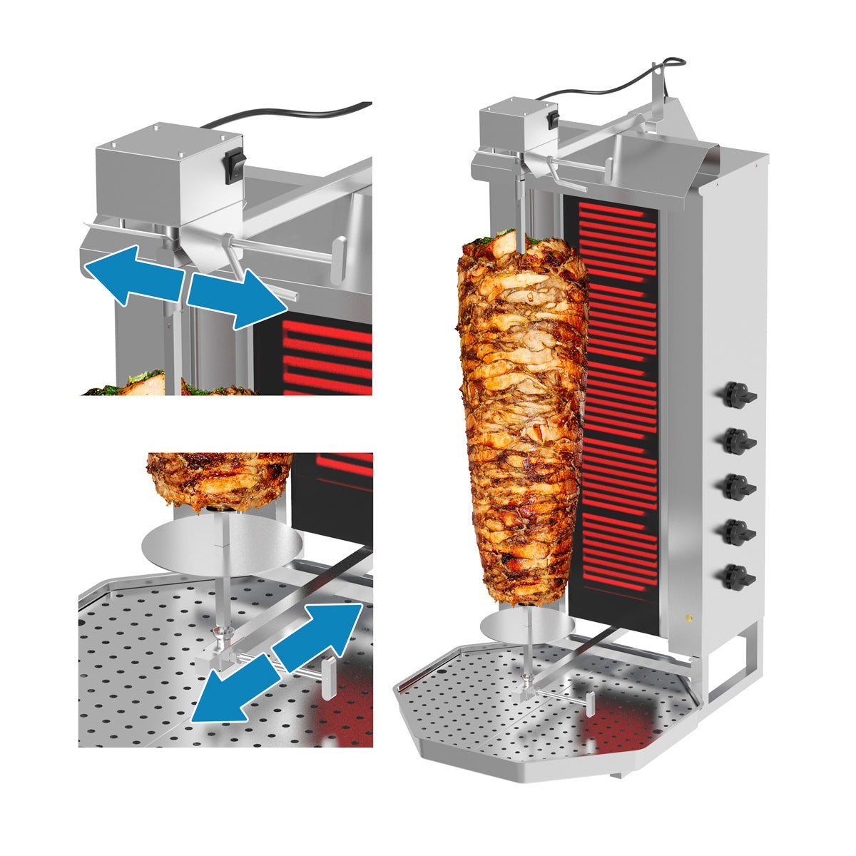 Kebabsteger 5 brænder / maksimum 80 kg